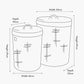 Tobs S/2 Grey Kubu Round Linen Baskets