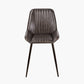 Angelo Peppercorn Leather and Bronze Metal Retro Dining Chair