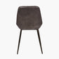 Angelo Peppercorn Leather and Bronze Metal Retro Dining Chair