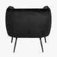 Lucca Black Velvet and Metal Armchair