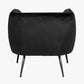 Lucca Black Velvet and Metal Armchair