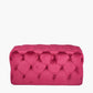 Seraphina Raspberry Velvet Buttoned Rectangular Ottoman