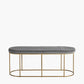 Nino Dove Grey Velvet and Gold Metal Bench