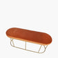 Nino Tobacco Velvet and Gold Metal Bench