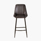 Angelo Peppercorn Leather and Bronze Metal Retro Bar Stool