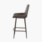 Angelo Peppercorn Leather and Bronze Metal Retro Bar Stool