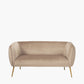 Lucca Biscuit Velvet and Metal Sofa