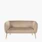 Lucca Biscuit Velvet and Metal Sofa