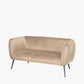 Lucca Biscuit Velvet and Metal Sofa