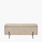 Catania Taupe Teddy Storage Bench with Black Metal Legs