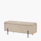 Catania Taupe Teddy Storage Bench with Black Metal Legs