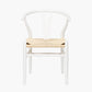 Quinn White Beech Wood and Natural Paper Rope Dining Chair