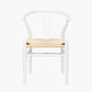 Quinn White Beech Wood and Natural Paper Rope Dining Chair