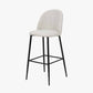 Turi Pebble Linen Mix and Black Metal Bar Stool