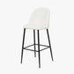 Turi Boucl�� Fabric and Black Metal Bar Stool
