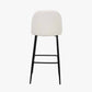 Turi Bouclé Fabric and Black Metal Bar Stool