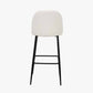 Turi Boucl�� Fabric and Black Metal Bar Stool