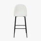 Turi Boucl�� Fabric and Black Metal Bar Stool