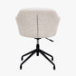 Rosolini Pebble Linen Mix and Black Metal Swivel Rise and Fall Chair