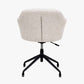 Rosolini Pebble Linen Mix and Black Metal Swivel Rise and Fall Chair