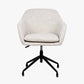 Rosolini Pebble Linen Mix and Black Metal Swivel Rise and Fall Chair