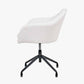 Rosolini Boucl�� Fabric and Black Metal Swivel Rise and Fall Chair