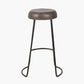 Cosimo Peppercorn Leather and Bronze Metal Bar Stool