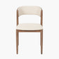 Elias Natural Linen and Dark Ash Wood Curved Back Dining Chair