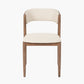 Elias Natural Linen and Dark Ash Wood Curved Back Dining Chair