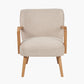 Sennori Taupe Teddy Fabric and Rubber Wood Occasional Chair