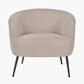 Aviana Natural Chenille and Black Metal Chair