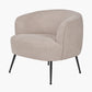 Aviana Natural Chenille and Black Metal Chair