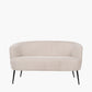 Aviana Natural Chenille and Black Metal Sofa