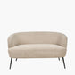 Aviana Taupe Teddy and Black Metal Sofa