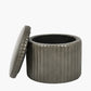 Alessandro Peppercorn Leather Round Storage Pouffe