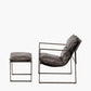 Nico Peppercorn Leather Chair and Footstool