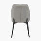 Enya Light Grey Chenille and Black Metal Quilted Back Dining Chair