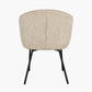 Kelsby Mocha Textured Marl Chenille and Black Metal Tub Dining Chair