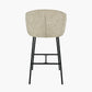 Kelsby Mocha Textured Marl Chenille and Black Metal Tub Bar Stool