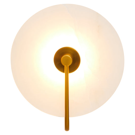 Waldorf White Marble Wall Light with Gold Accent