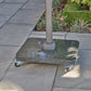 Ancona Anthracite Round Edge Granite 90KG Wheeled Parasol Base