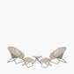 Tobs Outdoor Grey Foldable Loungers and Footstools Set