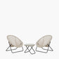 Tobs Outdoor Cream Foldable Loungers Set