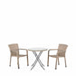 Tobs Outdoor Grey Synthetic Rattan Stackable Bistro Set