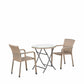 Tobs Outdoor Grey Synthetic Rattan Stackable Bistro Set