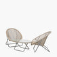 Tobs Outdoor Grey Foldable Loungers Set with Oval Table