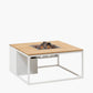 Cosiloft 100 White and Teak Fire Pit Table