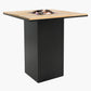 Cosiloft 100 Black and Teak Fire Pit Bar Table