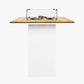 Cosiloft 100 White and Teak Fire Pit Bar Table