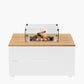 Cosipure 100 White and Teak Square Fire Pit